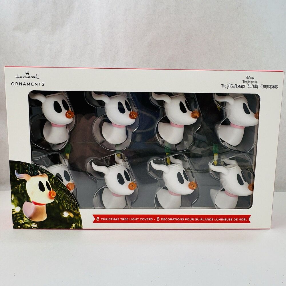 The Nightmare Before Christmas Zero Dog - 8 Christmas Tree Light Covers • NEW